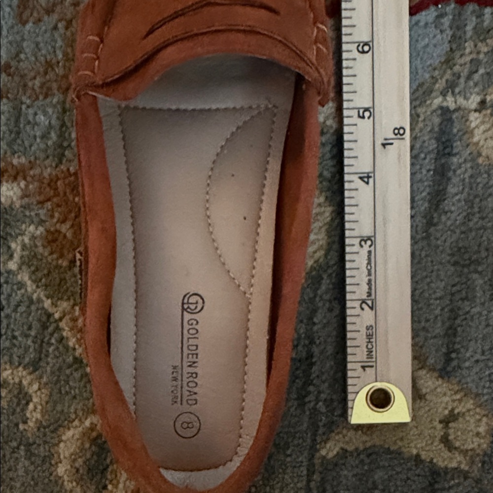 Golden Road Cognac Faux Suede Wedge Loafers | Dark Academia penny loafer 8 - Picture 14 of 14